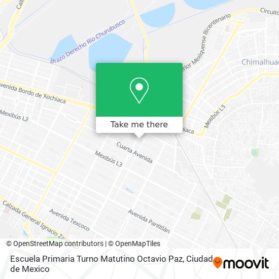 Mapa de Escuela Primaria Turno Matutino Octavio Paz