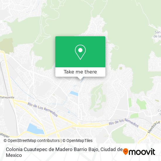 Colonia Cuautepec de Madero Barrio Bajo map