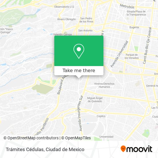 Trámites Cédulas map