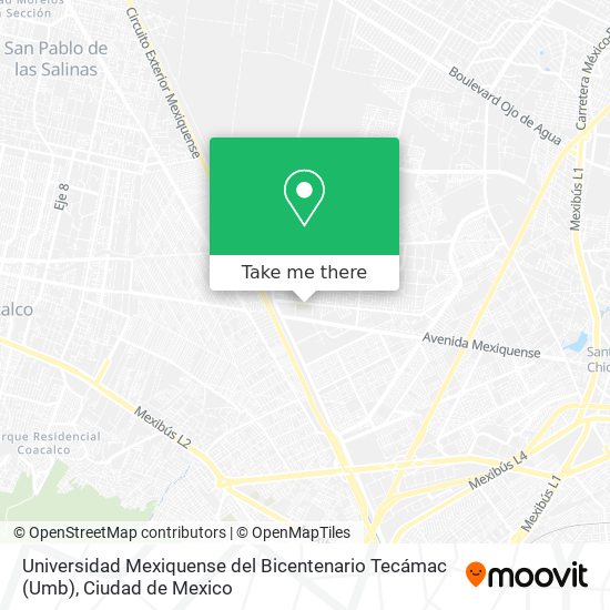 Universidad Mexiquense del Bicentenario Tecámac (Umb) map