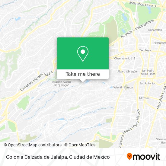 Colonia Calzada de Jalalpa map