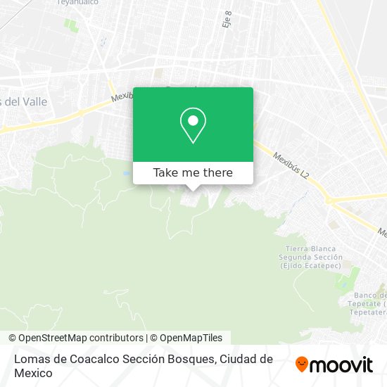 Lomas de Coacalco Sección Bosques map