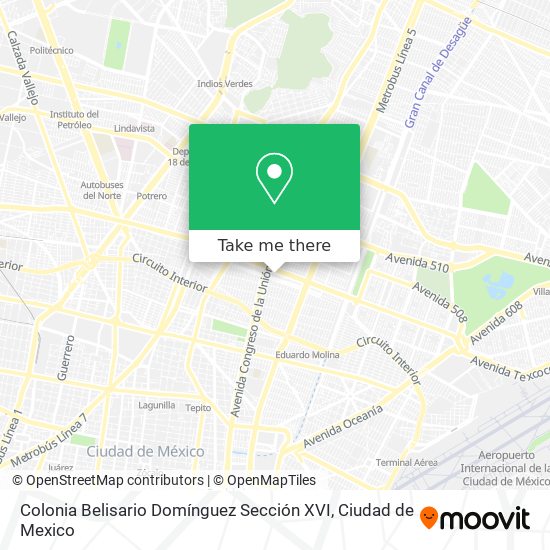 Colonia Belisario Domínguez Sección XVI map