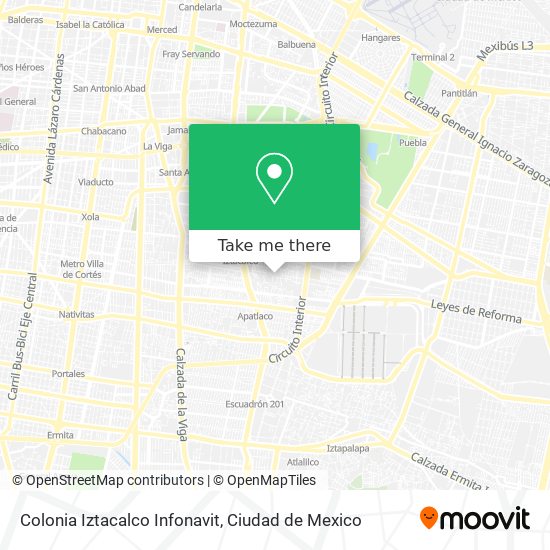 Colonia Iztacalco Infonavit map
