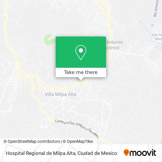 Hospital Regional de Milpa Alta map