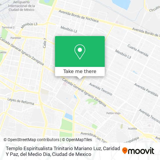 Mapa de Templo Espiritualista Trinitario Mariano Luz, Caridad Y Paz, del Medio Dia