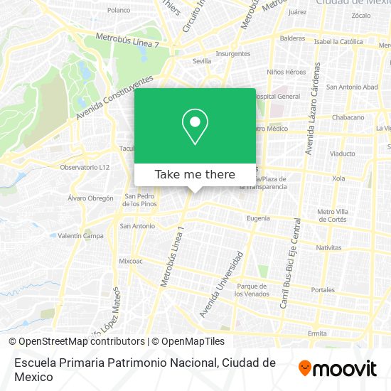 Mapa de Escuela Primaria Patrimonio Nacional