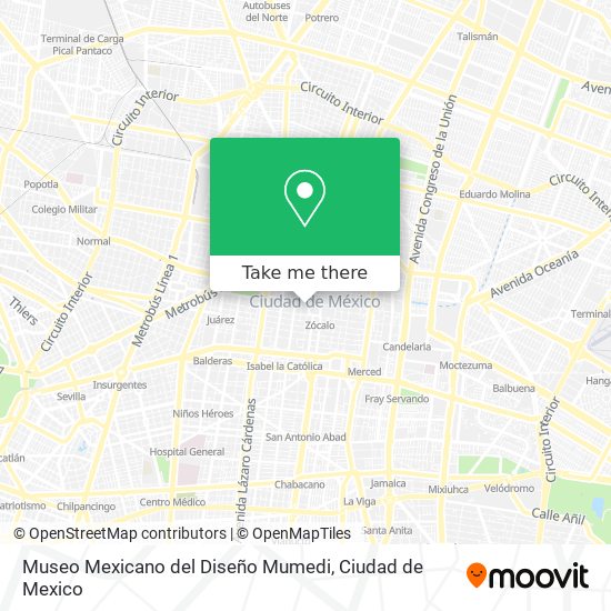 Mapa de Museo Mexicano del Diseño Mumedi