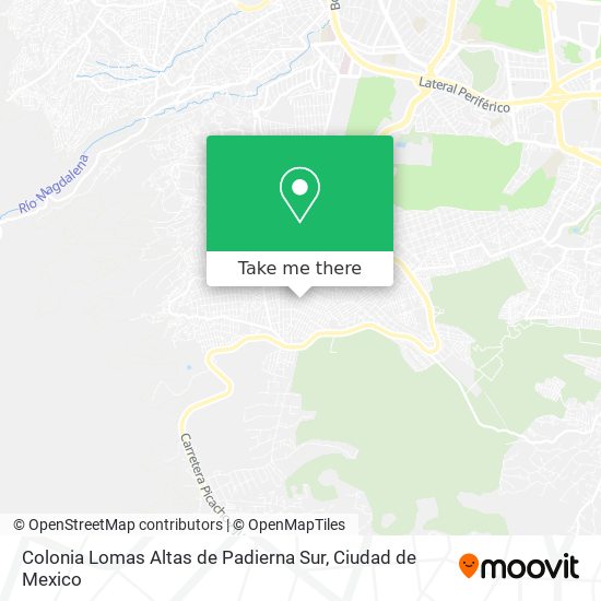 Mapa de Colonia Lomas Altas de Padierna Sur