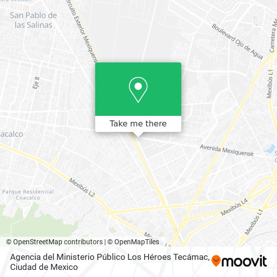 Mapa de Agencia del Ministerio Público Los Héroes Tecámac