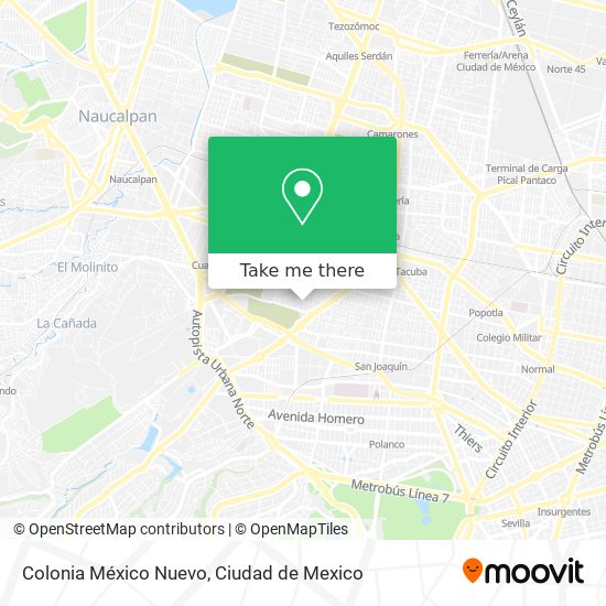 Colonia México Nuevo map