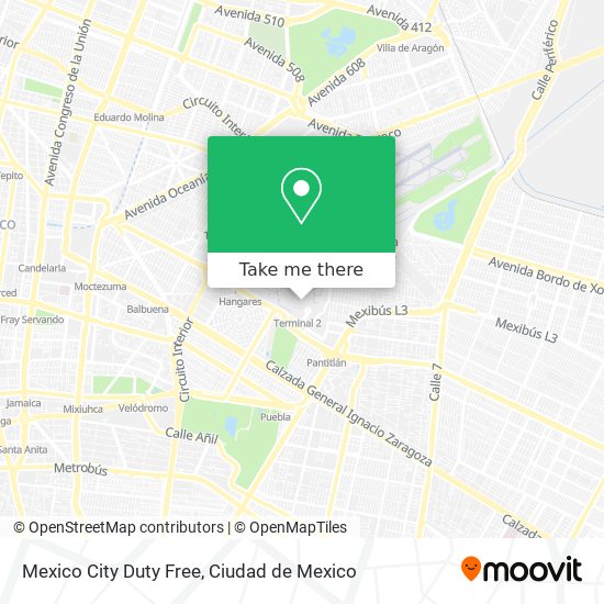 Mexico City Duty Free map