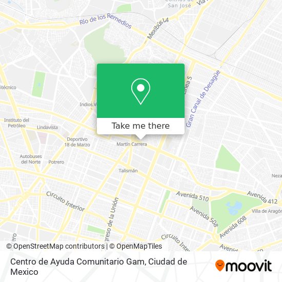 Mapa de Centro de Ayuda Comunitario Gam