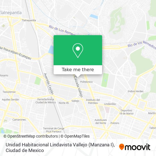 Unidad Habitacional Lindavista Vallejo (Manzana I) map