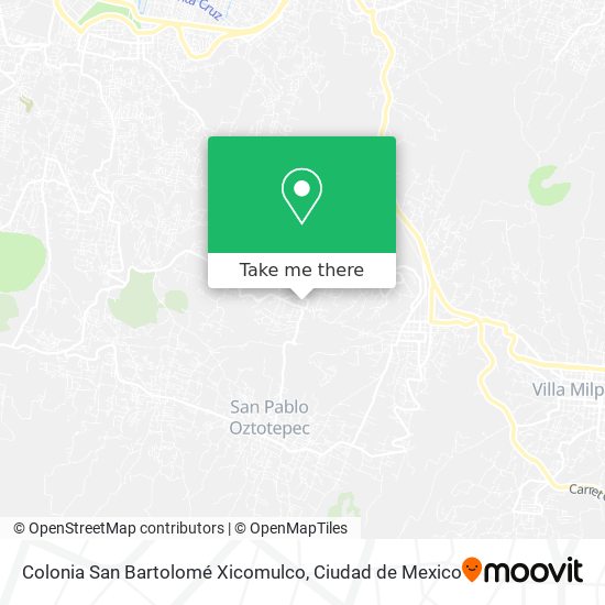 Colonia San Bartolomé Xicomulco map