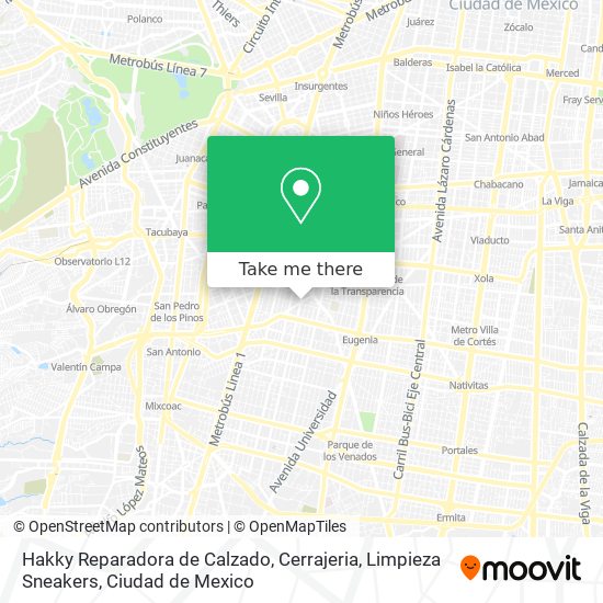 Hakky Reparadora de Calzado, Cerrajeria, Limpieza Sneakers map