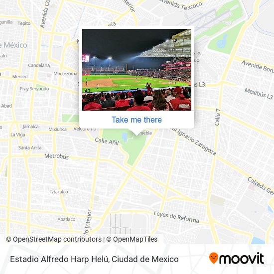 Mapa de Estadio Alfredo Harp Helú