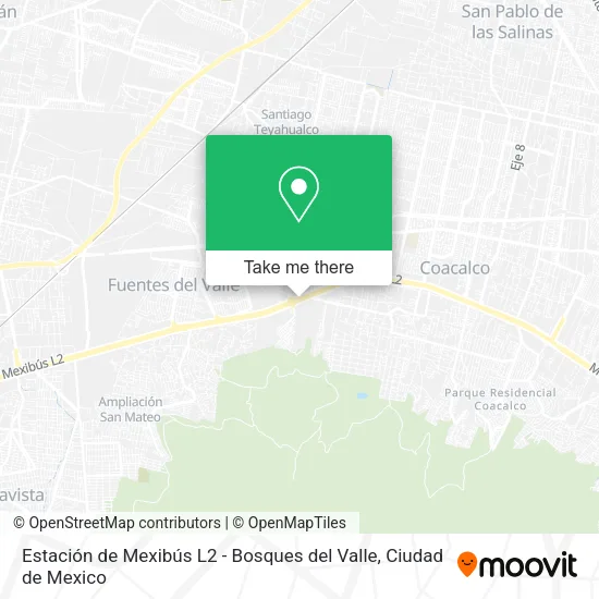 Estación de Mexibús L2 - Bosques del Valle map