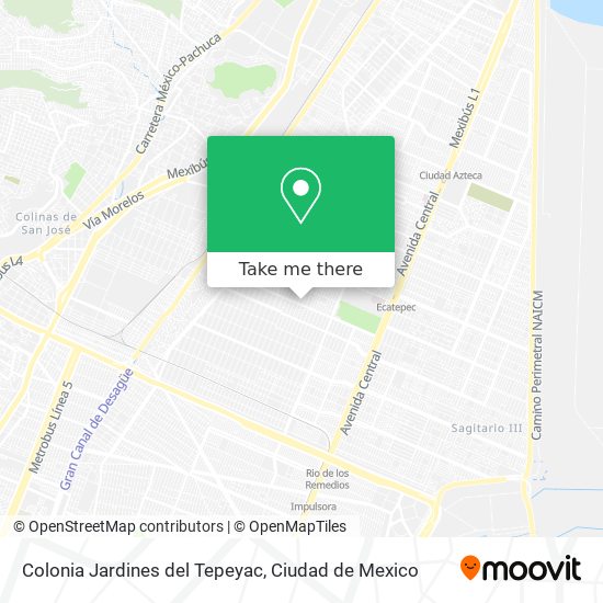 Mapa de Colonia Jardines del Tepeyac