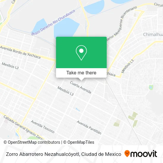Mapa de Zorro Abarrotero Nezahualcóyotl