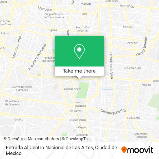 Mapa de Entrada Al Centro Nacional de Las Artes