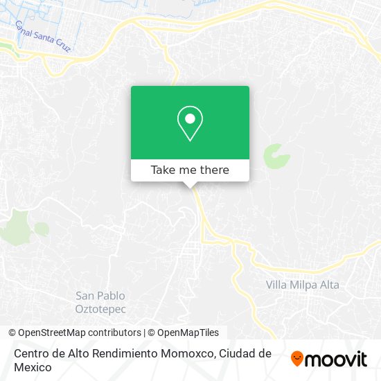 Mapa de Centro de Alto Rendimiento Momoxco