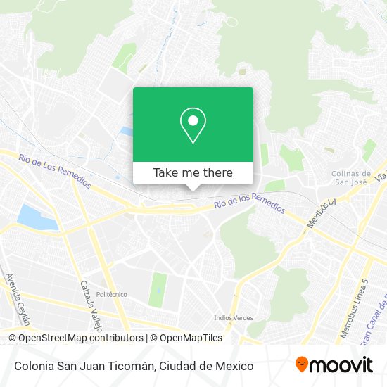 Colonia San Juan Ticomán map