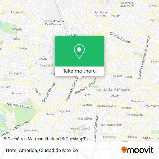 Hotel América map