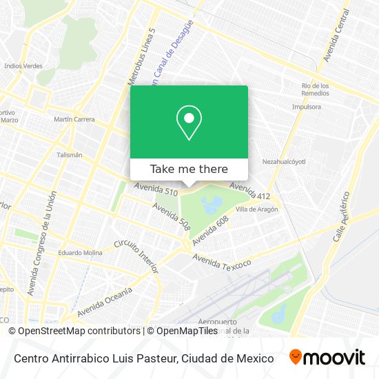 Mapa de Centro Antirrabico Luis Pasteur