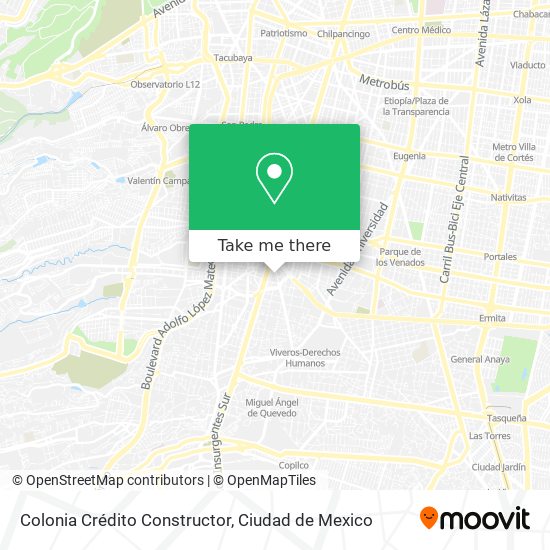 Colonia Crédito Constructor map