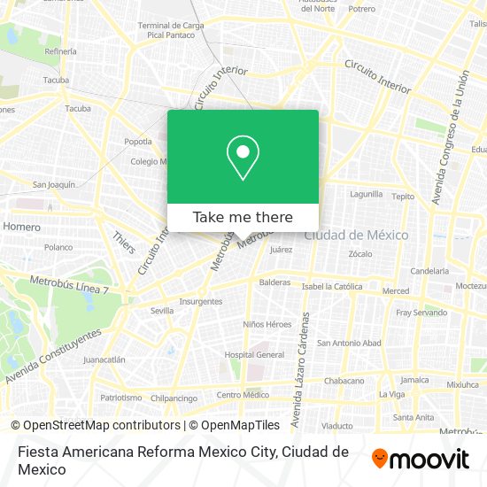 Fiesta Americana Reforma Mexico City map