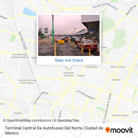 Terminal Central De Autobuses Del Norte map