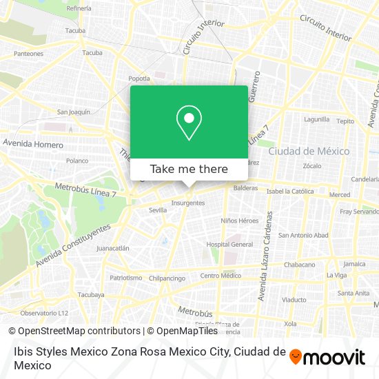 Ibis Styles Mexico Zona Rosa Mexico City map