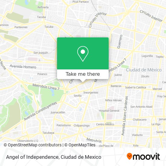 Angel of Independence map