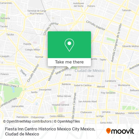 Fiesta Inn Centro Historico Mexico City Mexico map