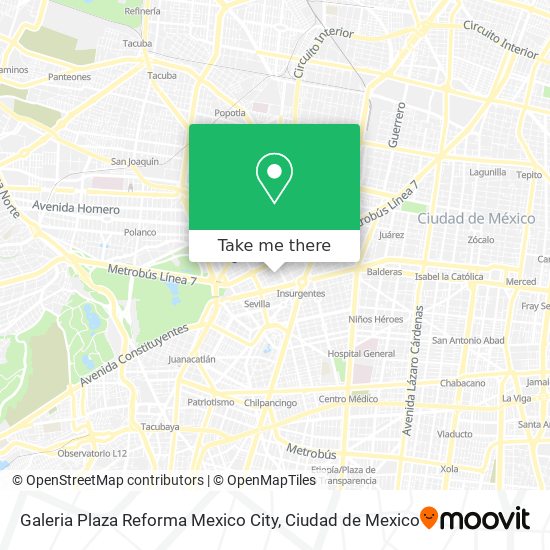 Galeria Plaza Reforma Mexico City map