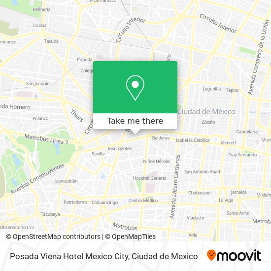 Posada Viena Hotel Mexico City map