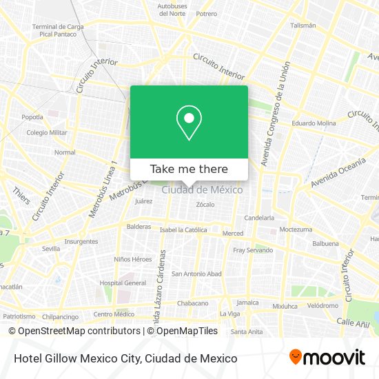 Mapa de Hotel Gillow Mexico City