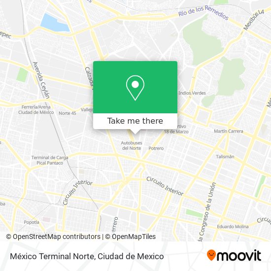 México Terminal Norte map