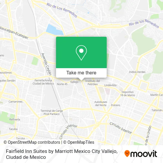 Fairfield Inn Suites by Marriott Mexico City Vallejo map