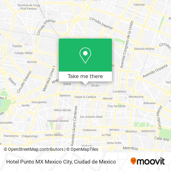 Mapa de Hotel Punto MX Mexico City