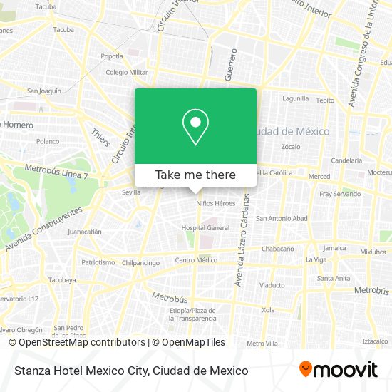 Stanza Hotel Mexico City map