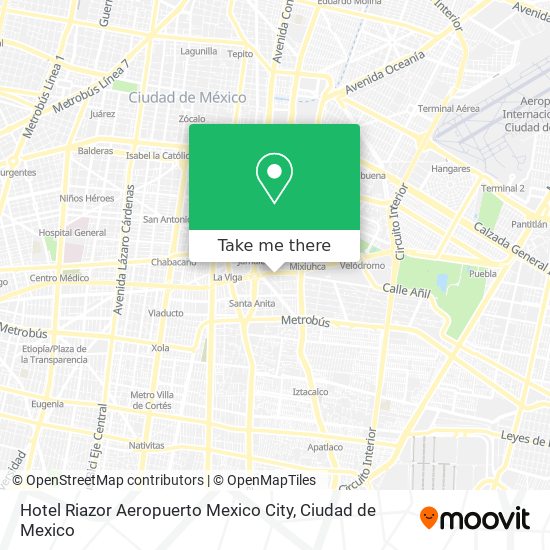 Hotel Riazor Aeropuerto Mexico City map