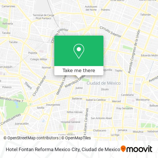 Mapa de Hotel Fontan Reforma Mexico City