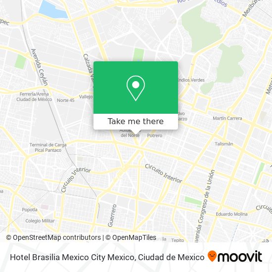 Hotel Brasilia Mexico City Mexico map