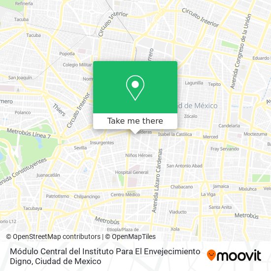 Módulo Central del Instituto Para El Envejecimiento Digno map