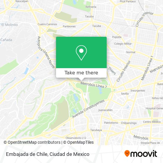 Mapa de Embajada de Chile