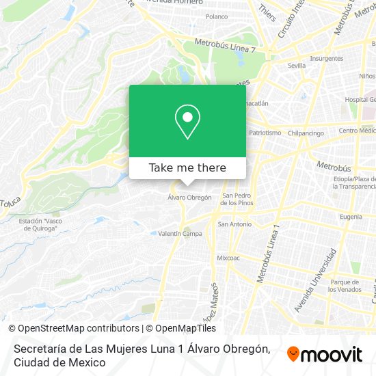 Secretaría de Las Mujeres Luna 1 Álvaro Obregón map