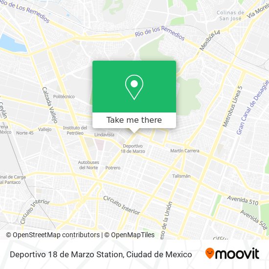 Mapa de Deportivo 18 de Marzo Station