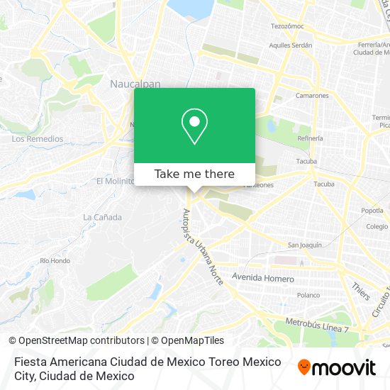 Fiesta Americana Ciudad de Mexico Toreo Mexico City map